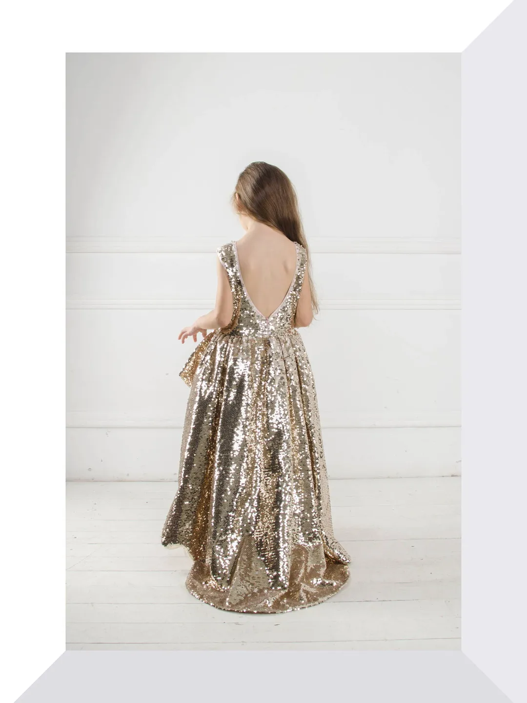 Pageant Dress For Girls, Gold Sequin Dress, New Year Dress, High Low Dress,  Girl Formal Dress, Princess Dress, Flower Girl Dress, Photoshoot