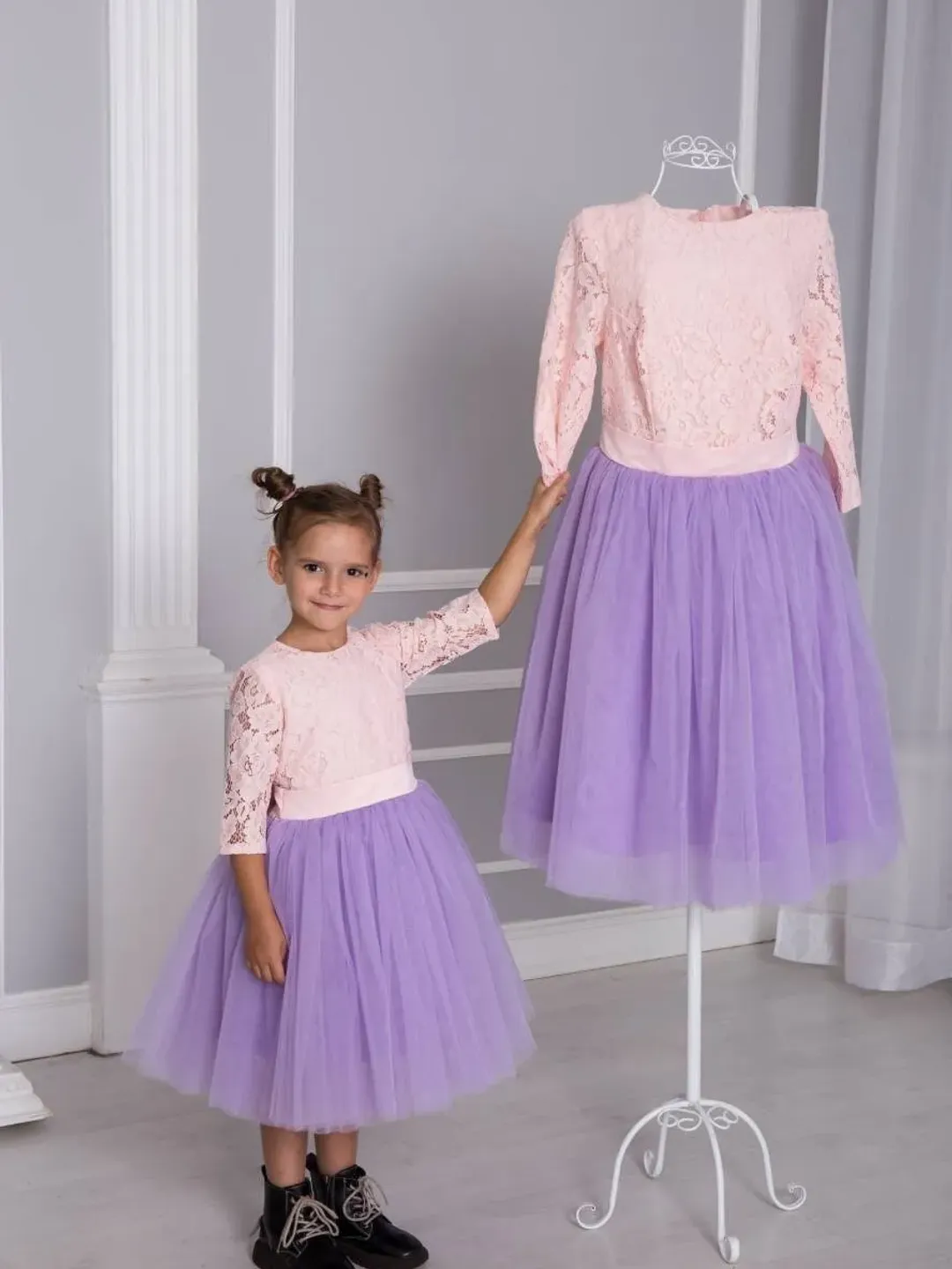purple mommy and me dresses Mother Daughter Matching Dress Purple
