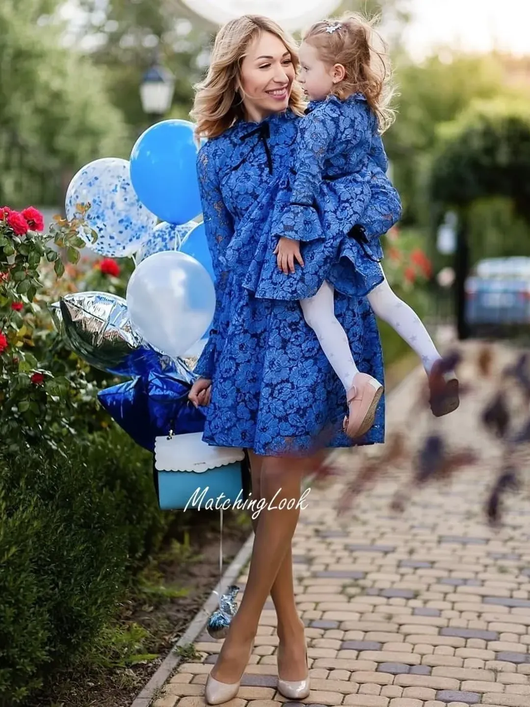 Mother Daughter Matching Dress, Mommy And Me Dress, Mom And Daughter Dress, Blue Matching Dress, Mommy And Me Outfit, Matching Toddler Dress