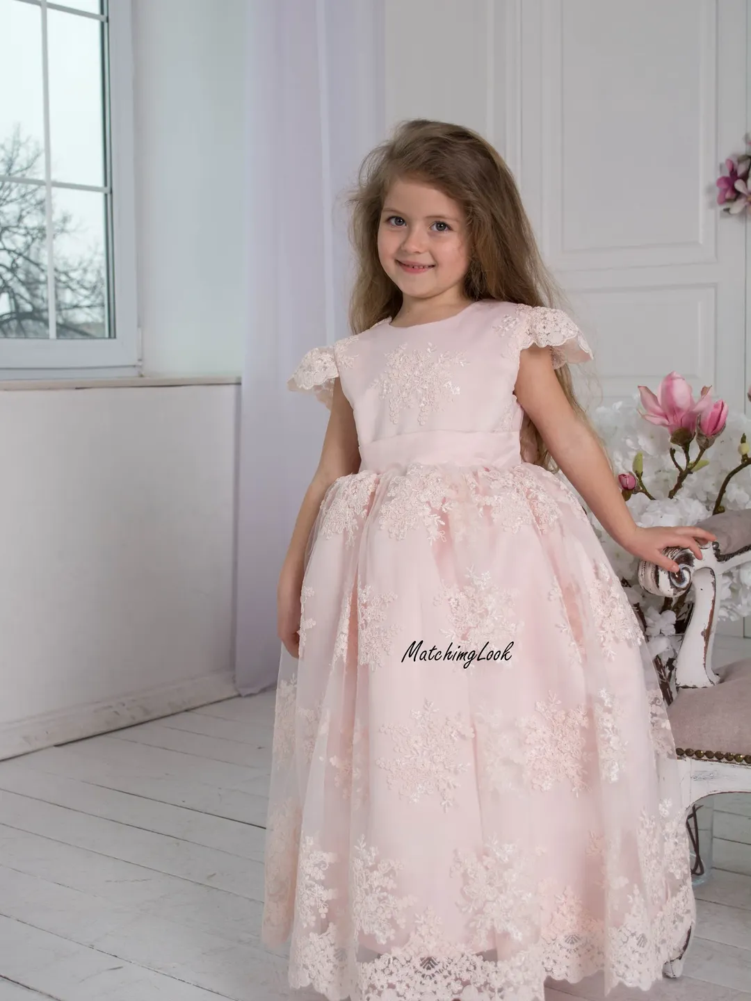 Pink Dress For Girls, Pink Lace Dress, Toddler Gown Dress, Flower Girl Dress, Photoshoot Dress, Blush Lace Dress, Formal Dress, Birthday