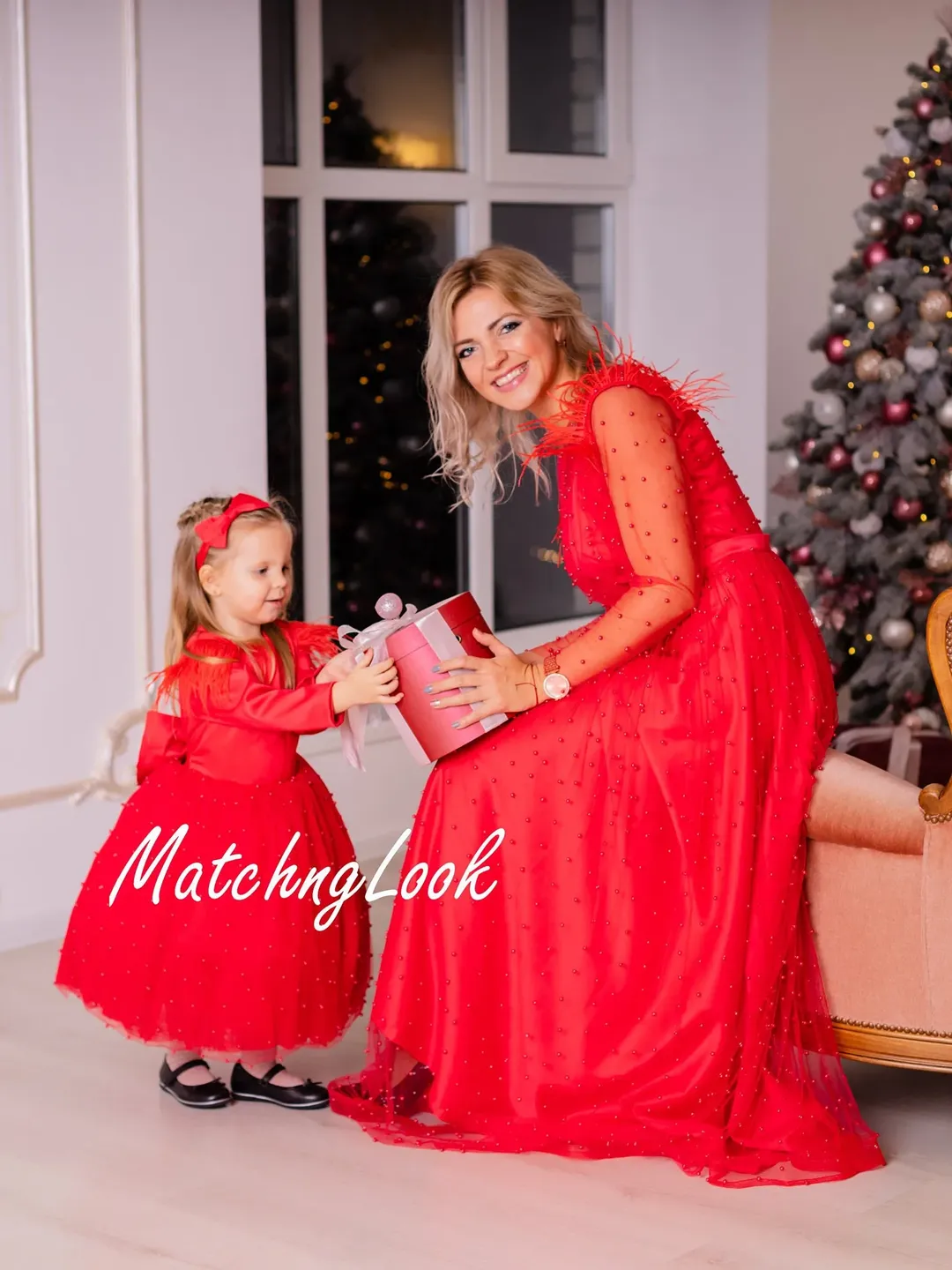 sachin and babi light blue dress Boho Red Maxi Long Sleeve Beach Mother Daughter Matching Formal Dress