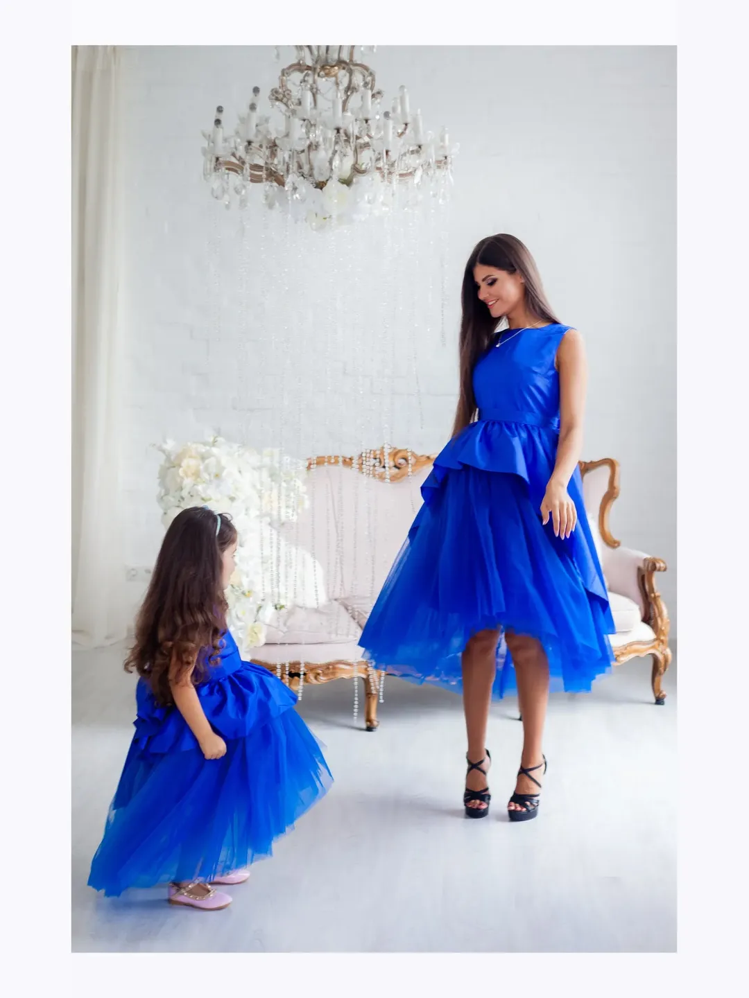 Mommy And Me Dress, Matching Mother Daughter Dress, Flower Girl Dress, Hanukkah Dress, Photoshoot Dress, Matching Blue Dresses, Formal Dress