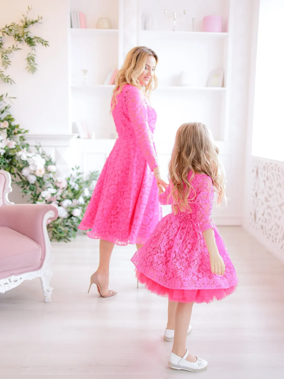 mom and daughter dresses for 1st birthday Mother Daughter Dresses for Photoshoot Mommy and Me Outfits Dresses for First Birthday YW250034