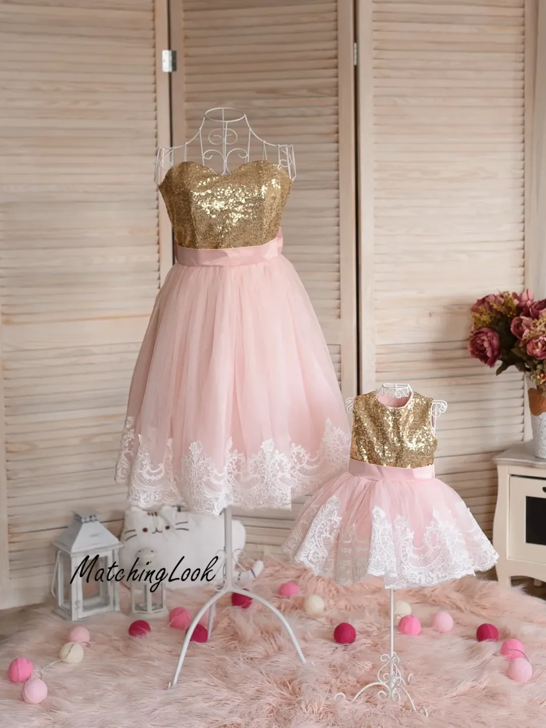 Mommy and Me Outfit, Princess Dress, 1st Birthday Dress, Pink and Gold Dress, Girl Tutu Dress, Flower Girl Dress, Photoshoot Dress, Matching