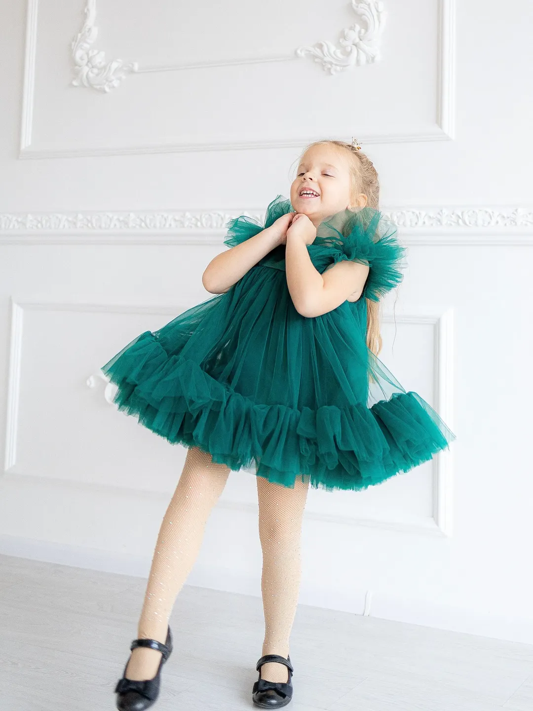 Emerald Green Toddler Dress, 1st Birthday Tutu Dress, Baby Girl Outfit, Photoshoot Dress, Wedding Tulle Dress, Summer Dress, Girl 6 Dress