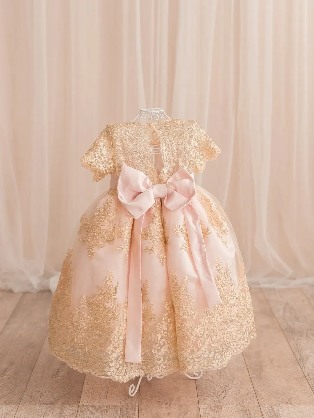 Baby Girl Dress, 1st Birthday Dress, Gold And Pink Dress, Flower Girl Dress, Tutu Princess Dress, First Baptism Dress, Summer Photoshoot