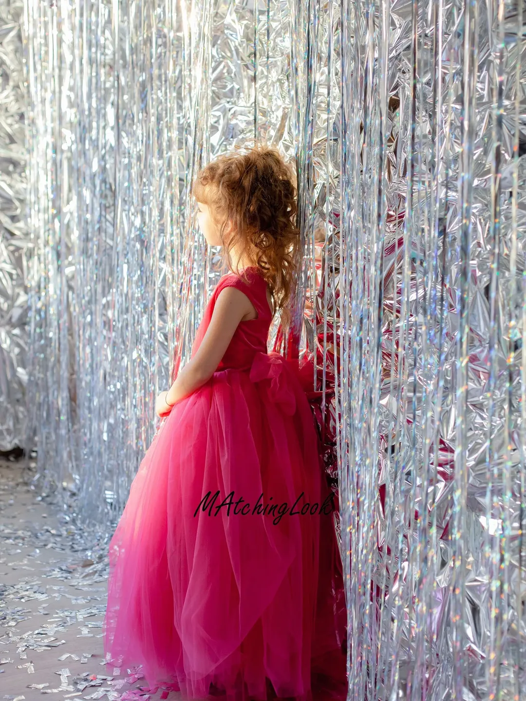 Flower Girl Dress, Hot Pink Tulle Dress, Formal Dress, Toddler Gown Dress,  Photoshoot Dress, Princess Dress, 1st Birthday Dress, Elegant