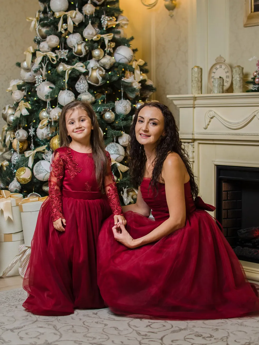 Baby Girl Mum And Baby Matching Christmas Dresses Family Matching Outfits  Christmas Day Mother And Daughter