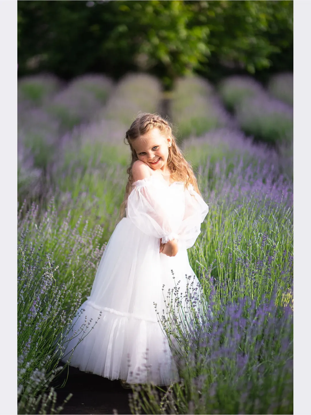 Girl White Dress, Birthday Party Dress, Flower Girl Dress, Photoshoot Dress, Puff Sleeves Dress, Formal Dress, Elegant Dress, Blessing Dress