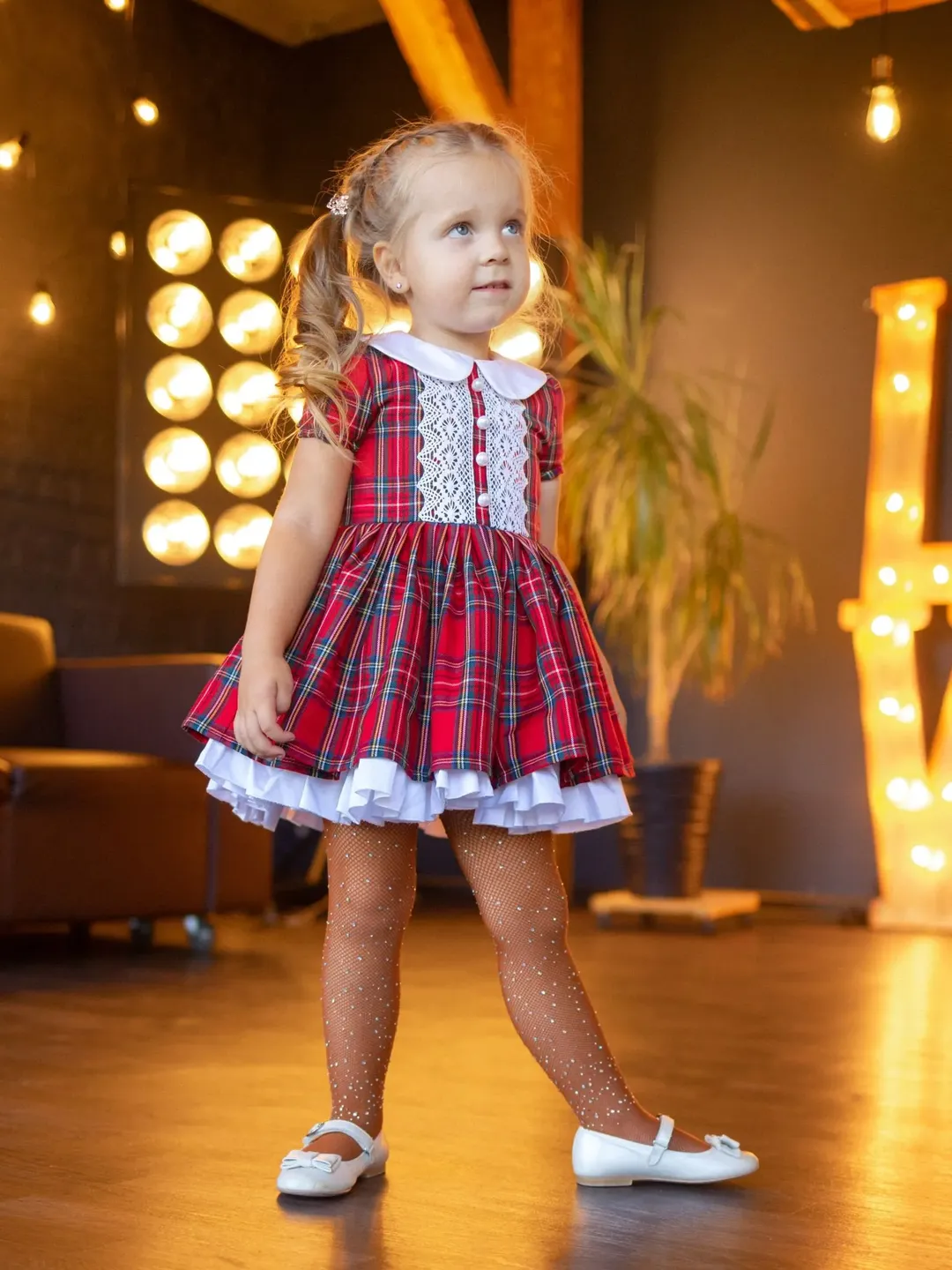 open lace back dress Women's Wrapped in Cheer Navy Plaid Mini Dress | Size: L