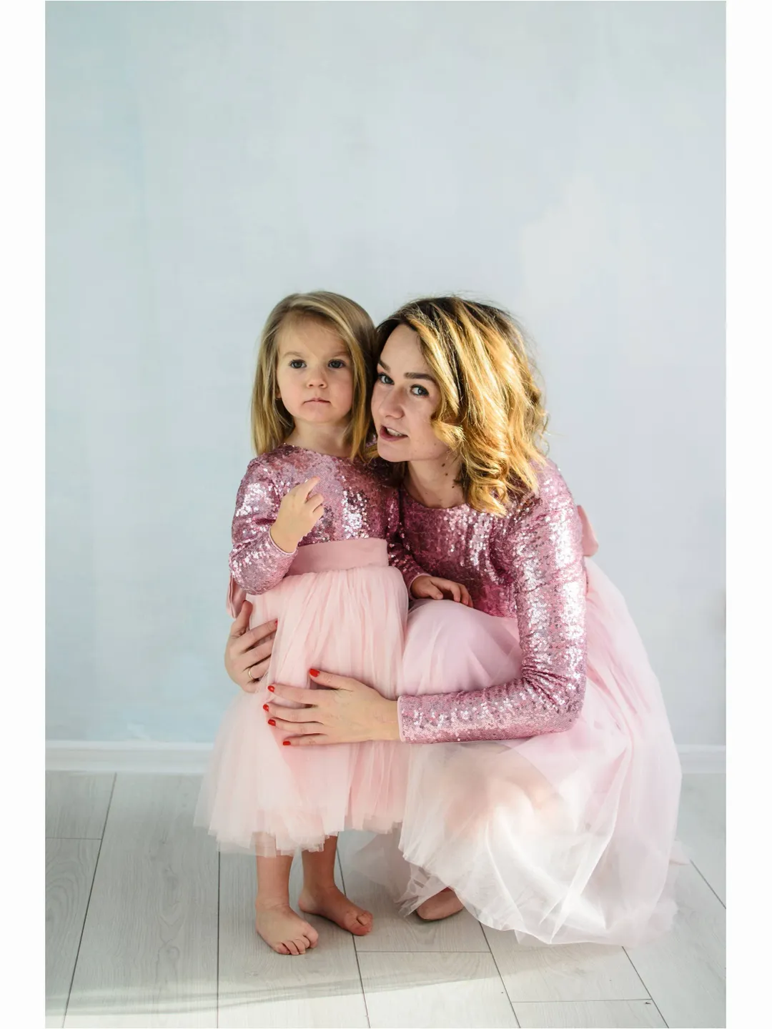 Mommy And Me Sequin Dresses, New Year Outfit, Matching Mother Daughter Dress, Holiday Photoshoot, Formal Pink Dress, Cocktail Dress, Party