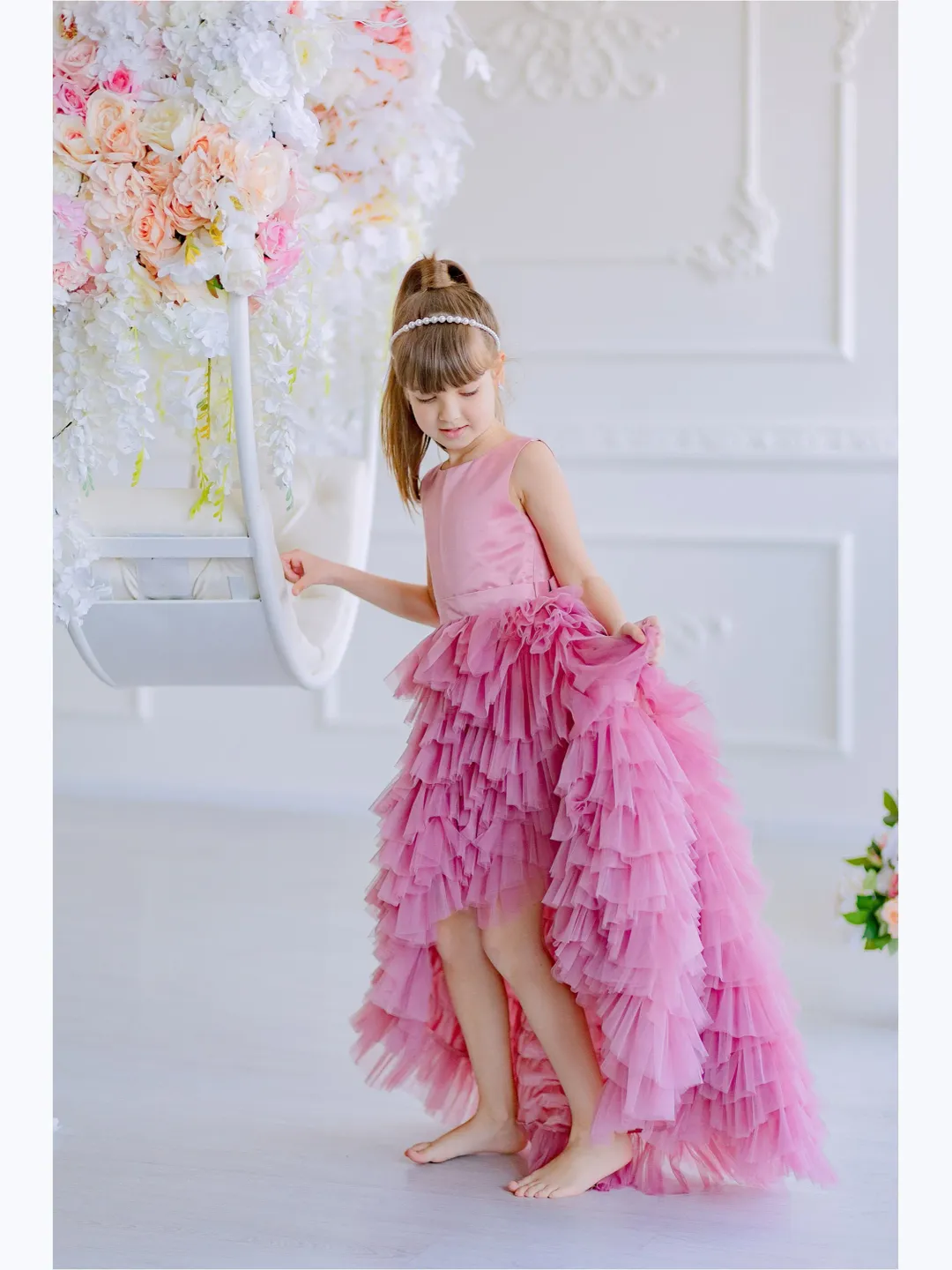 High Low Dress, Princess Dress, Girl Pageant Dress, Photoshoot Dress, Girl Elegant Dress, Special Occasion Dress, Toddler Formal Dress