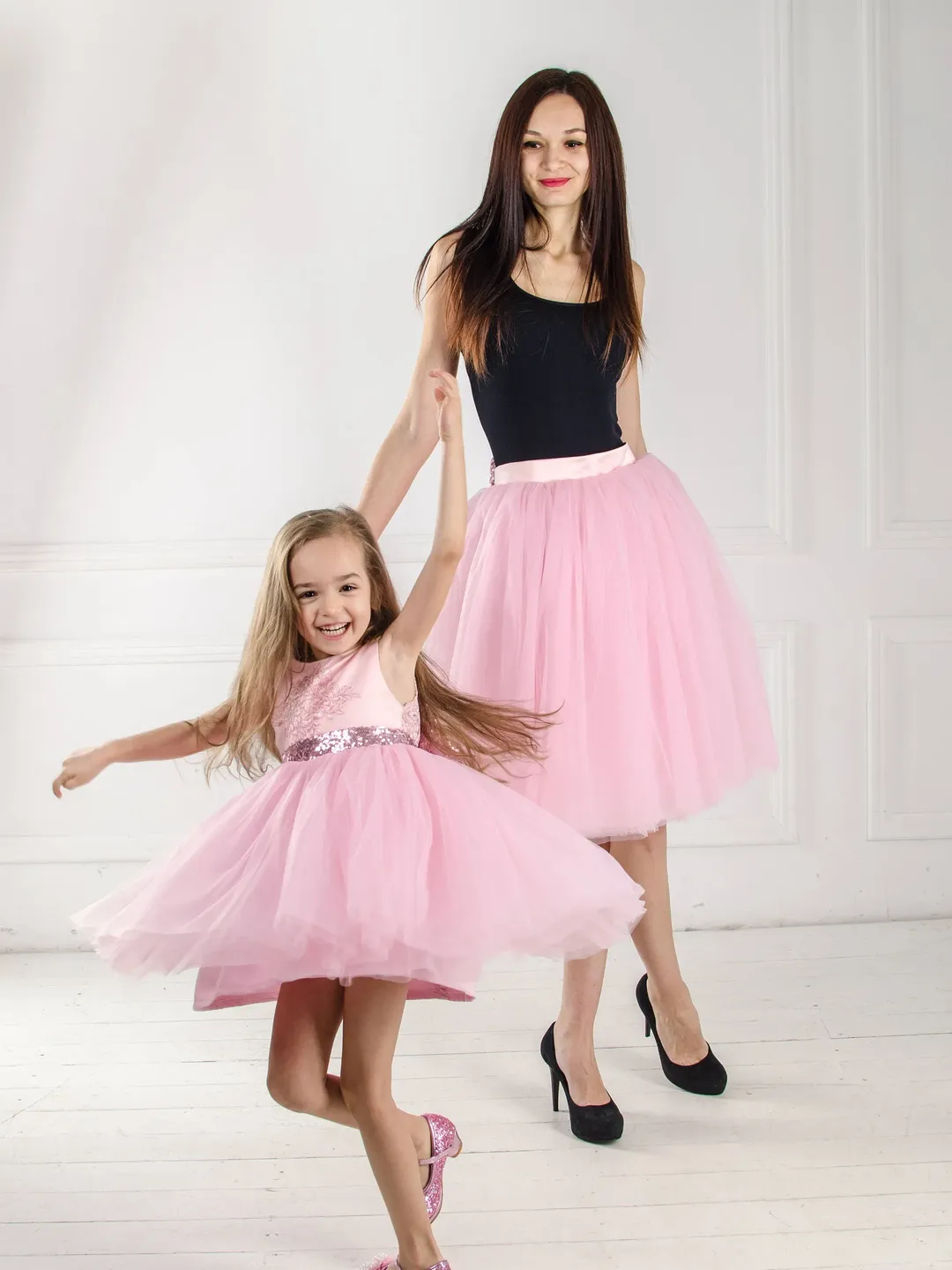 Mommy and Me Dress, Mother Daughter Matching Dress, Pink Tutu Adult Skirt, Girl Princess Dress, 1st Birthday Dress, Photoshoot Dress, Formal