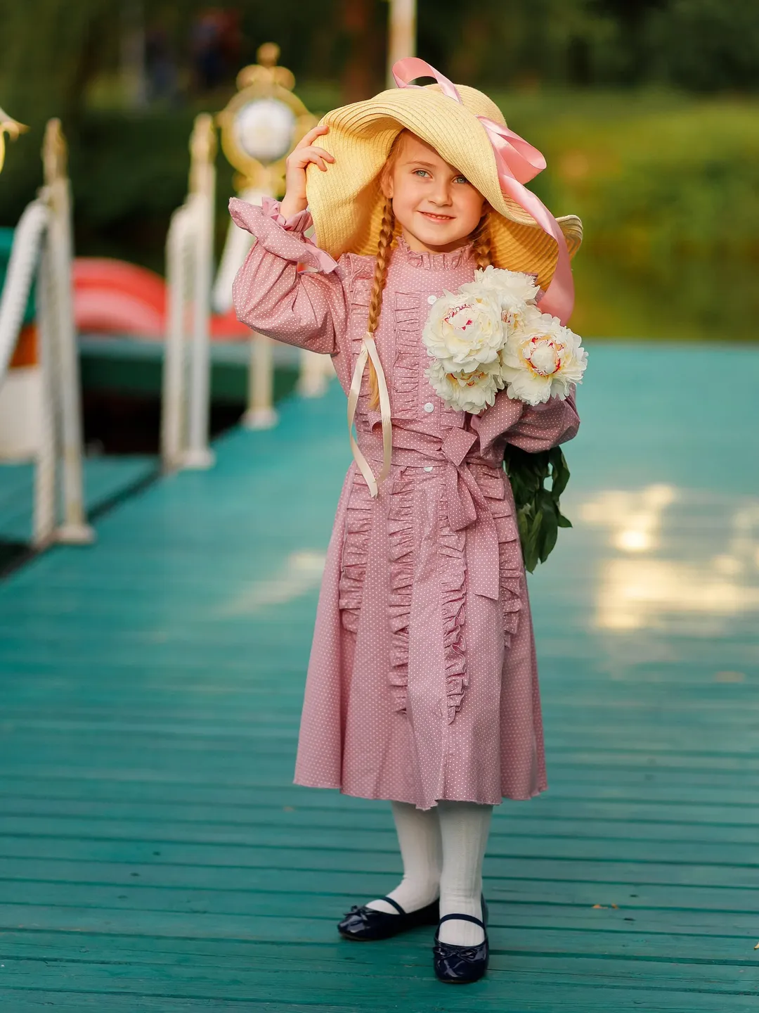Girl Retro Dress, Toddler Girl Dress, Polka Dot Dress, Girl Pink Dress, Vintage Style Dress, Prairie Dress, Modest Dress, Photoshoot Dress
