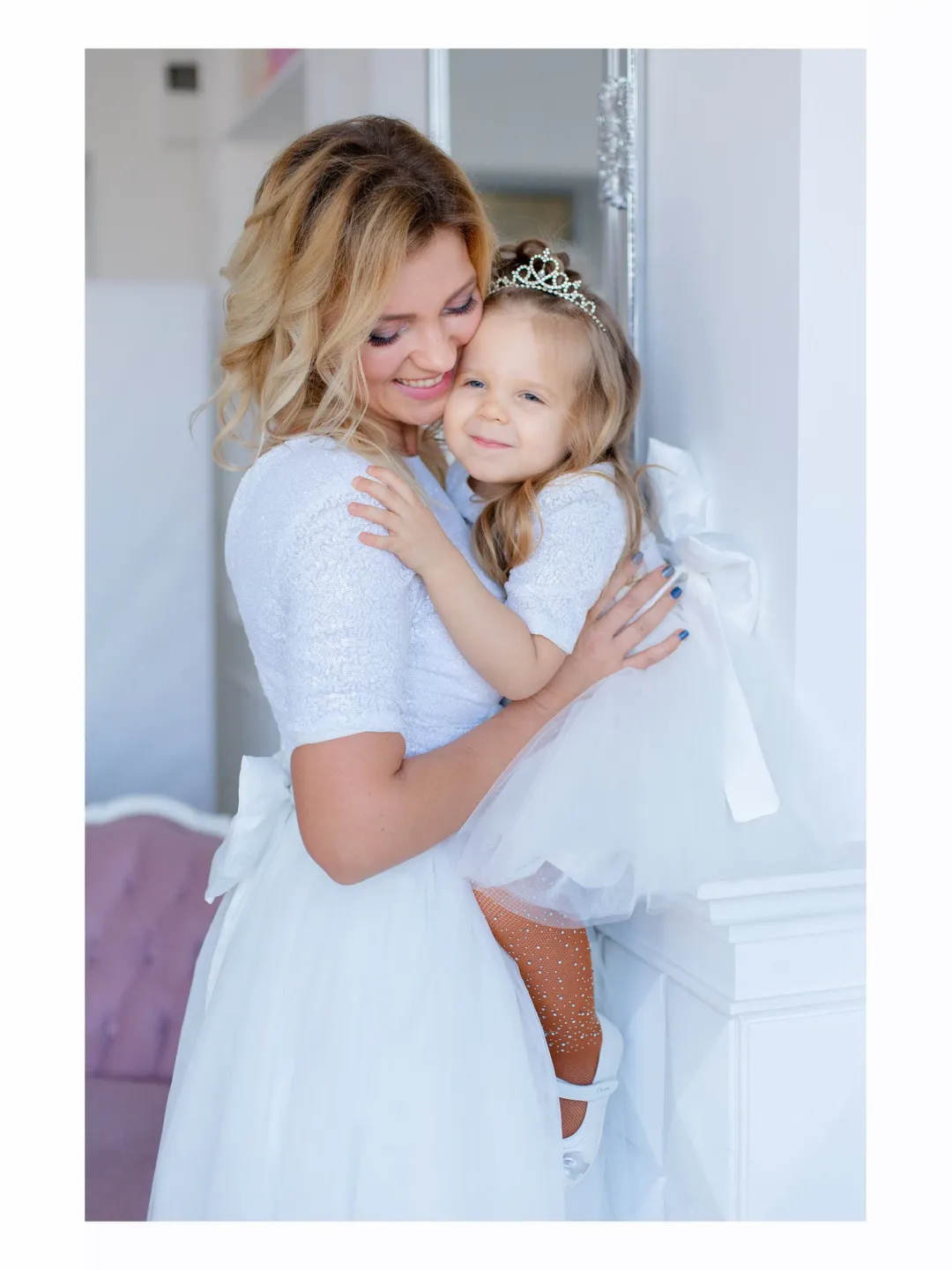 Mother Daughter Matching Dress, Christening Dress, Mommy And Me Outfit, First Communion Dress, White Matching Dress, Matching Tulle Dress