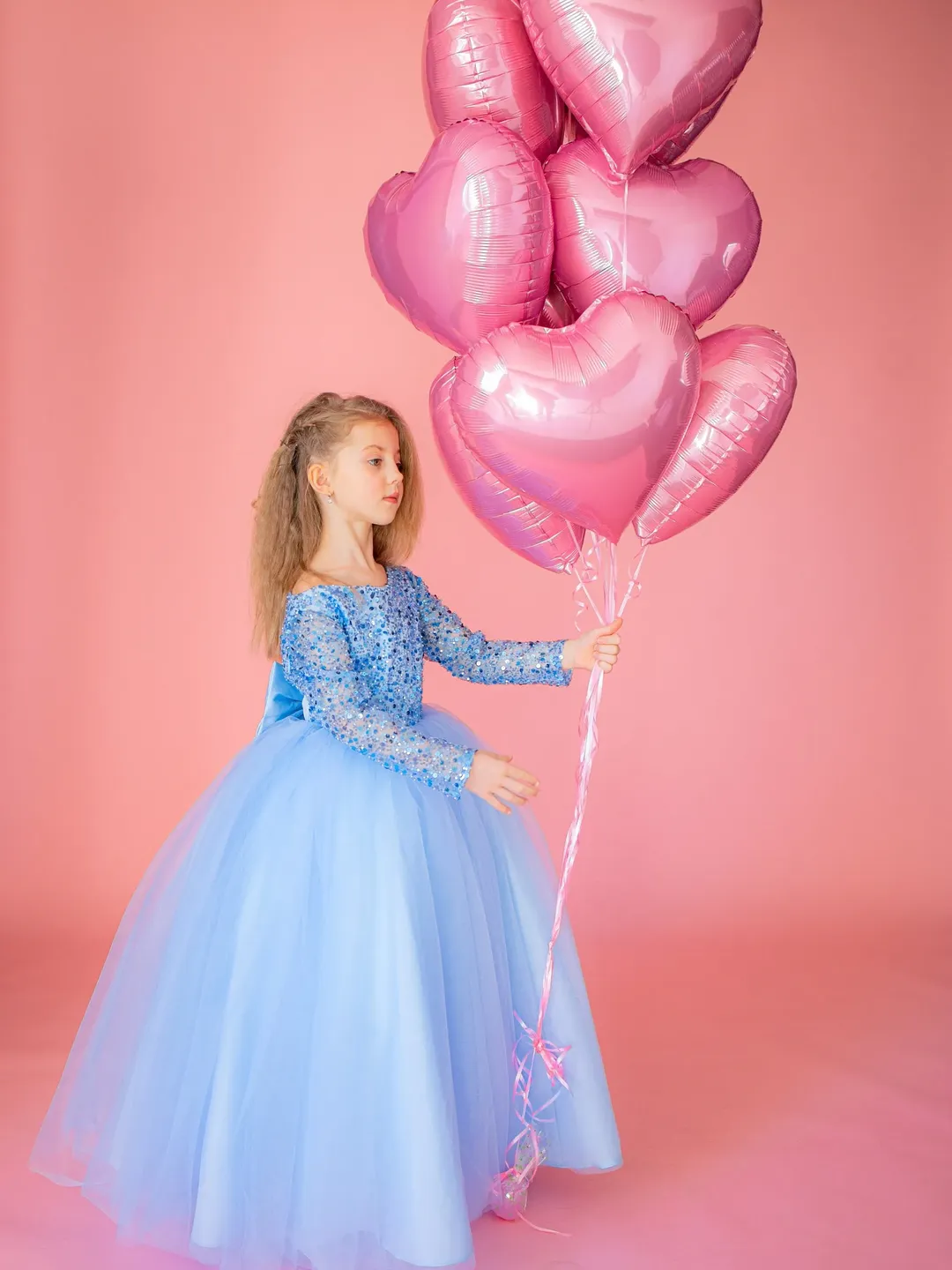 Baby Blue Tutu Dress, Princess Tulle Dress, Frozen Dress, Cinderella Birthday Outfit, Blue Sequin Dress, Flower Girl Dress, Fairy Tale Dress