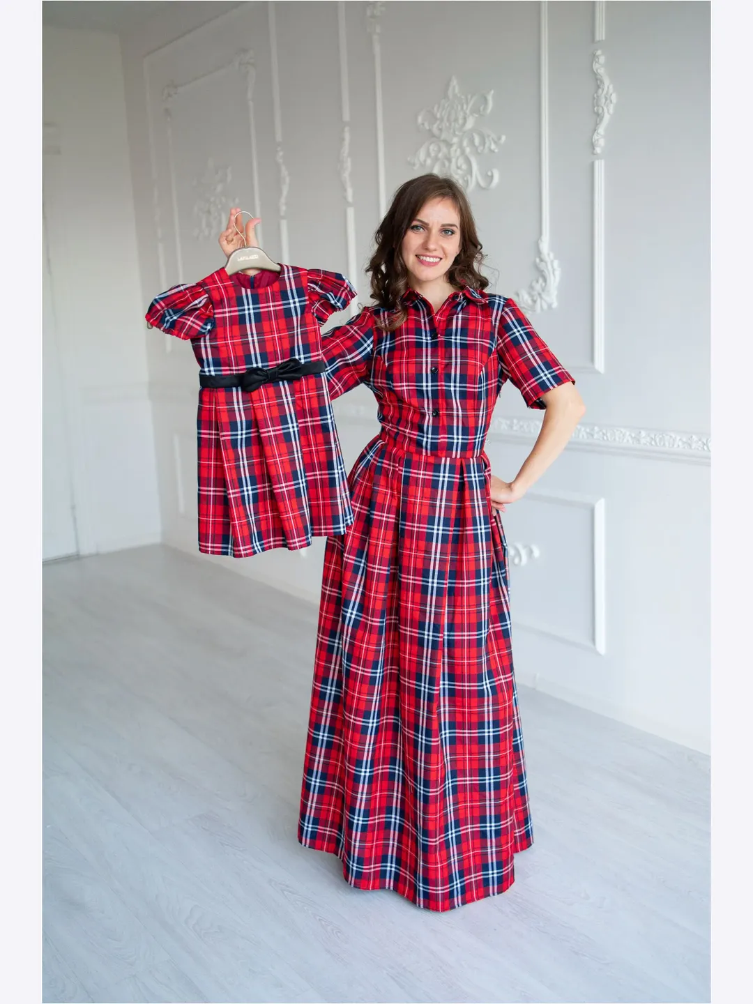 sachin and babi light blue dress Plaid Greta Dress 3X main image 1