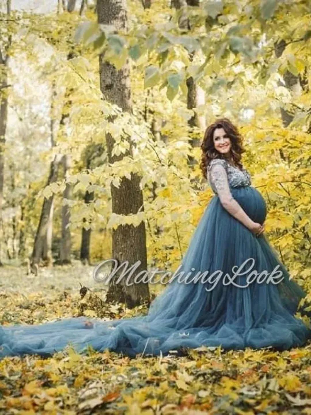 Maternity Dress, Gray Maternity Gown, Pregnancy Lace Gown, Autumn Photoshoot,  Maternity Photo Props, Formal Maternity Gown, Wedding Dress