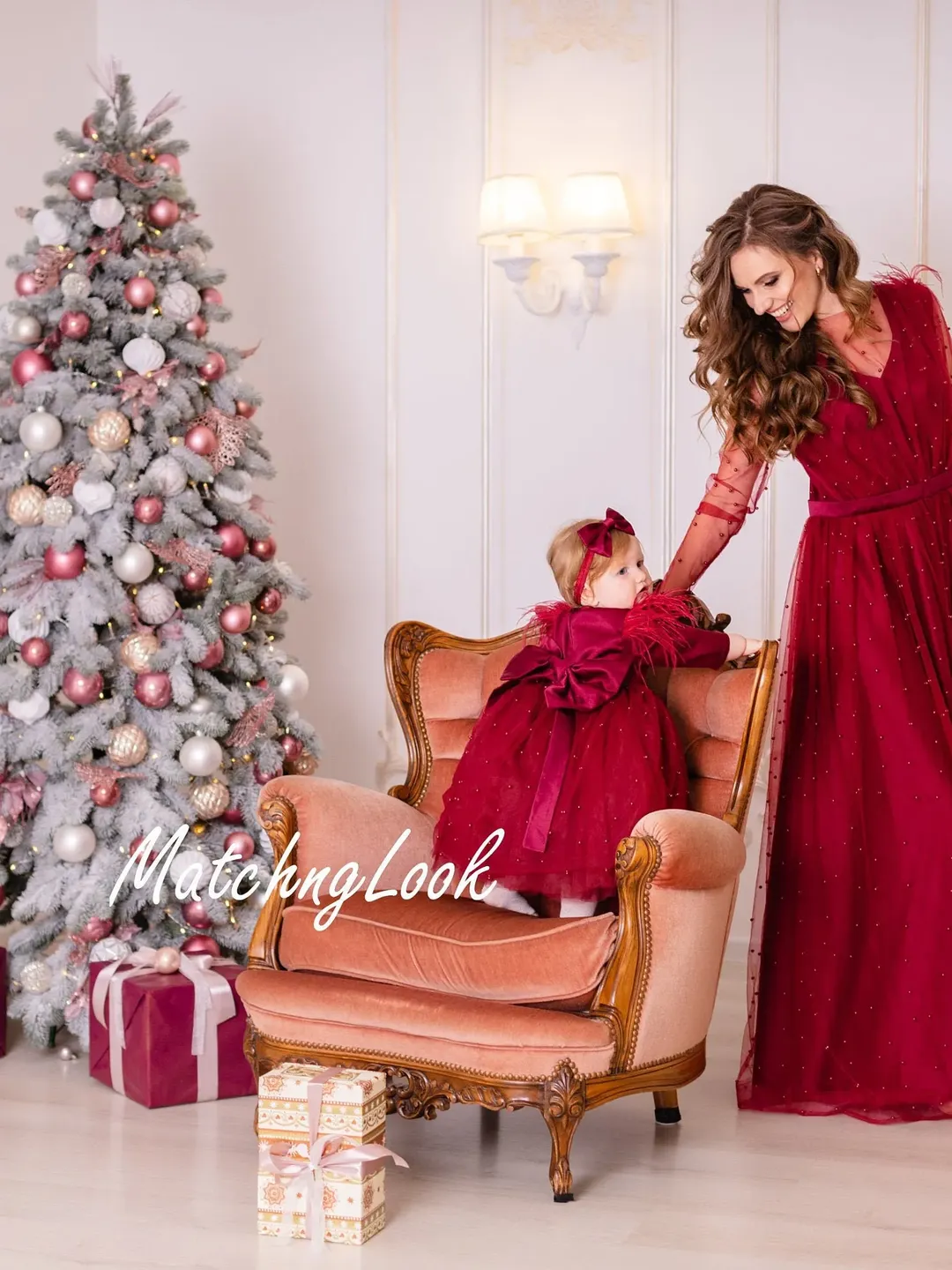 white christmas dresses Girl Christmas Dress Luxury Red Sleeveless Trailing Sequins Fluffy Princess Communion Dress, Red / 4-5 Years (120cm) main image 1