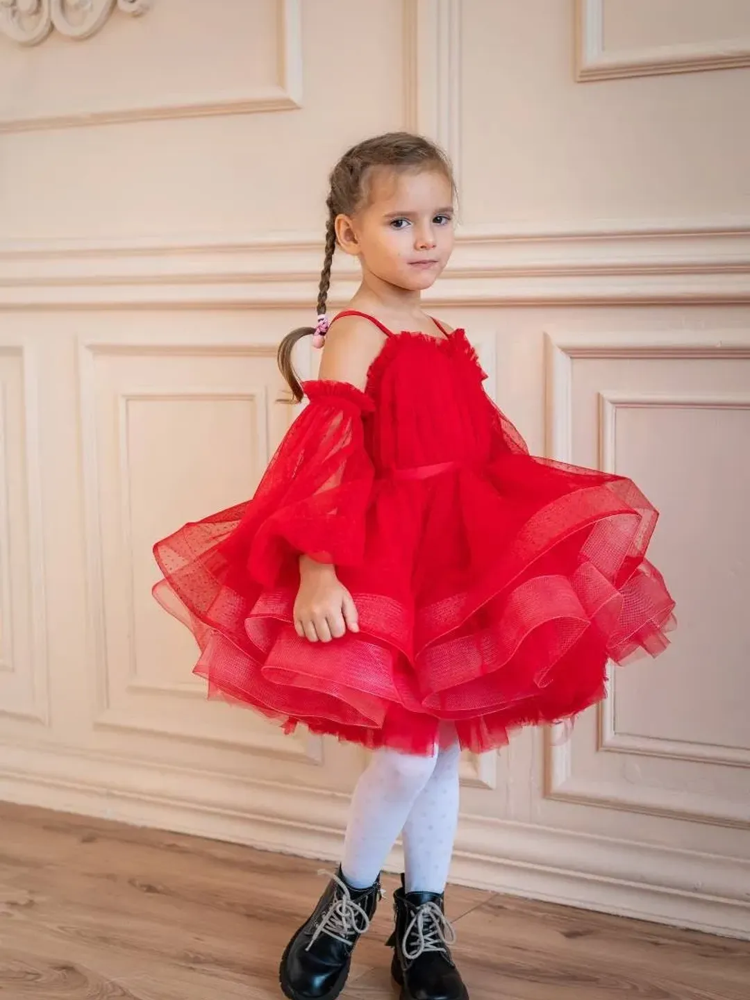 fitted lace wedding dress Red Bubble Hem Dress main image 1