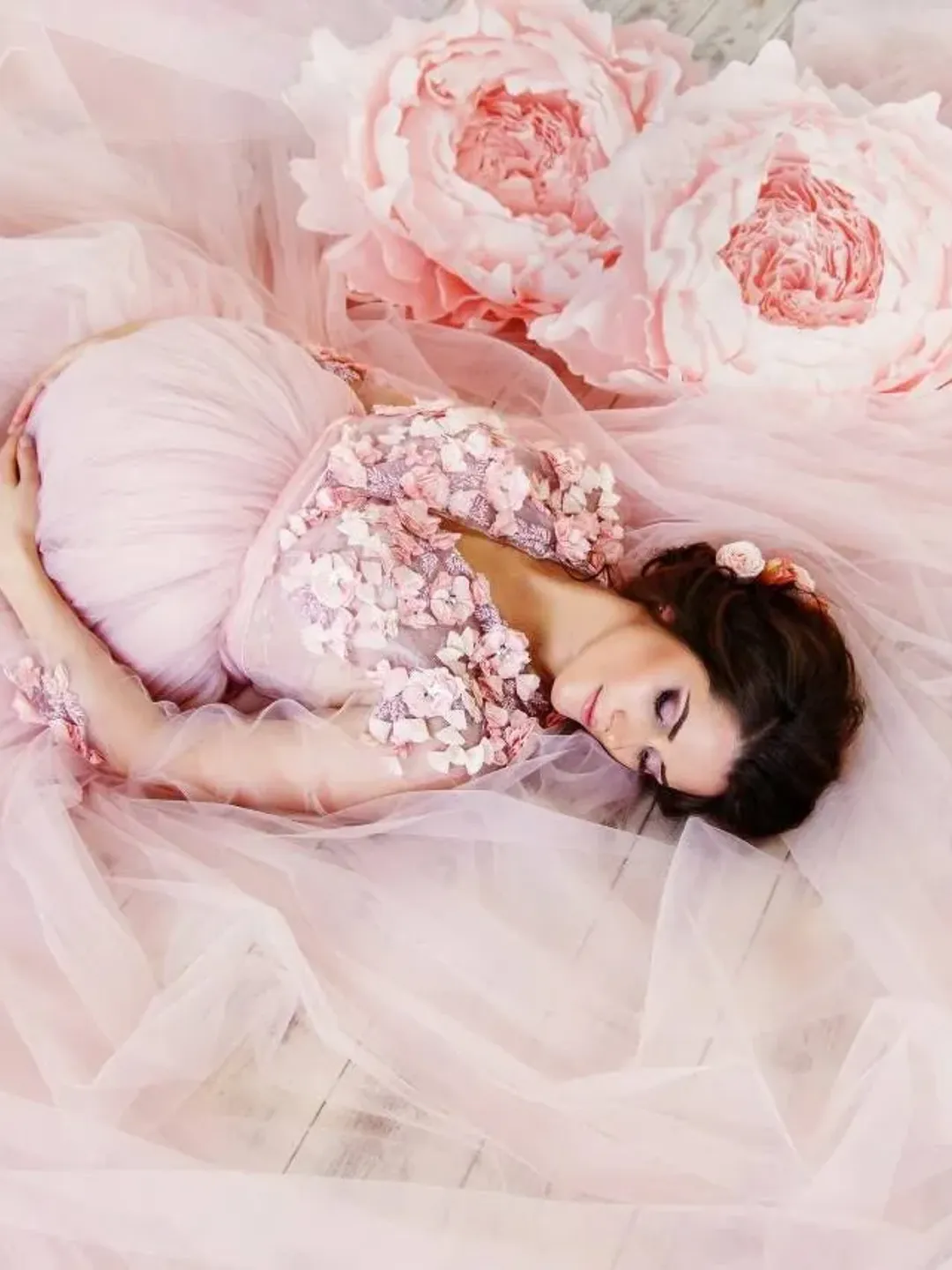 Maternity Gown, Tulle Maternity Dress, Pregnancy Dress For Photoshoot, Tulle Maternity Gown, Pink Maternity Dress, Lace Maternity Gown