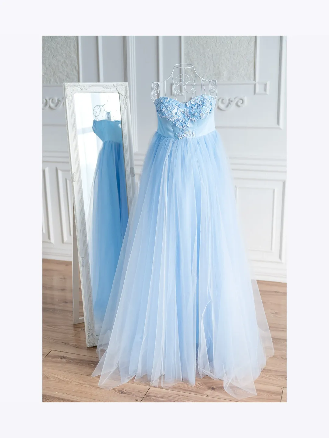 Baby Shower Tulle Dress, Sky Blue Princess Dress, Photoshoot Dress, Strapless Maternity Gown, Pregnancy Photoshoot Dress, Special Occasion