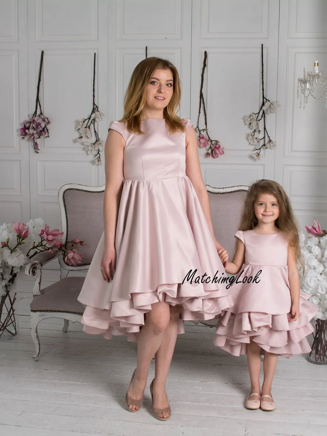 Mommy and Me Dresses, Mother Daughter Matching Dress, Photoshoot Dress, Mom and Girl Formal Outfit, Matching Satin Dresses, Tutu Dress