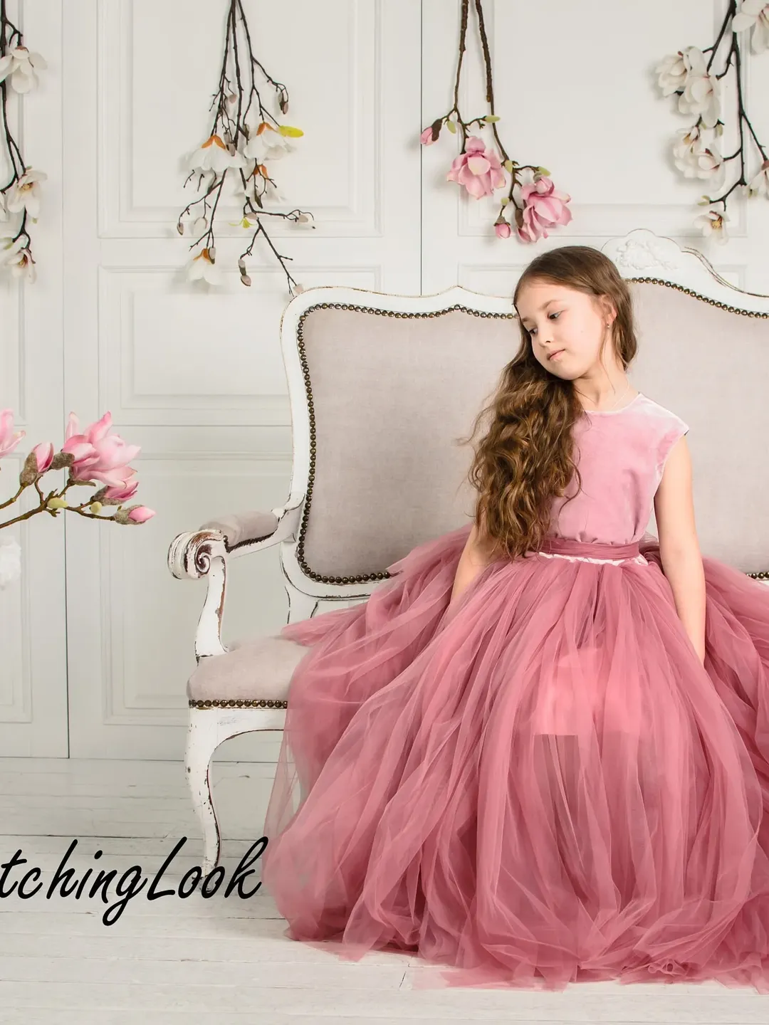 Dresses For Girls, Flower Girl Dress, Dusty Rose Flower Dress, Princess Dress, Formal Girl Dress, Fairytale Dress, Wedding Girl Dress