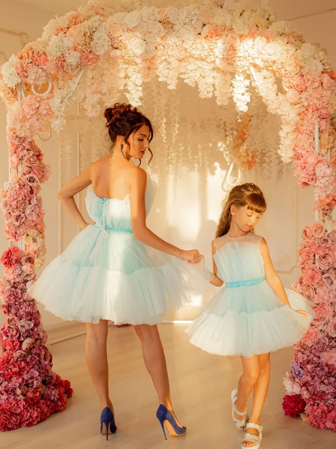 Matching Photoshoot Dress, Formal Dress, Blue Tutu Dress, Mommy and Me Dress, Puffy Tulle Dress, Blue Princess Dress, Flower Girl Dress