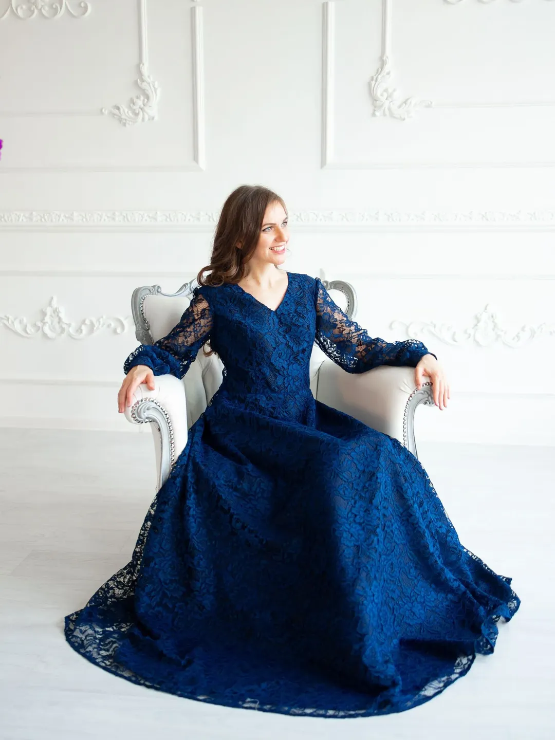 plus size formal navy blue dress LaDivine S529C Long Plus Size Formal Beaded Dress  The Dress Outlet