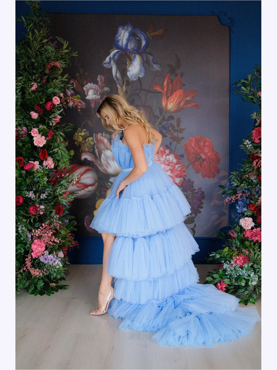 Blue Asymmetrical Dress, High Low Dress, Tutu Tulle Dress, Tiered Bridesmaid Dress, Cocktail Dress, Alternative Wedding Dress, Prom Dress