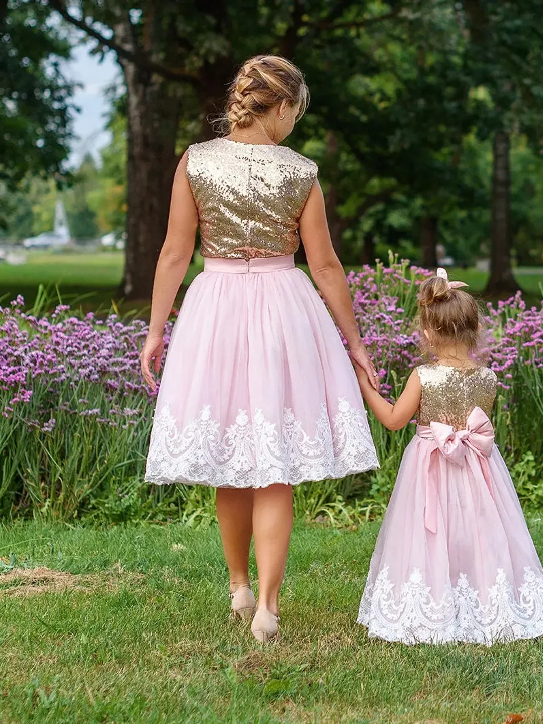 Mother Daughter Matching Dresses, Photoshoot Dresses, Flower Girl Dress, Mommy and Me Outfit, Formal Dress, Birthday Dress,Gold Sequin Dress