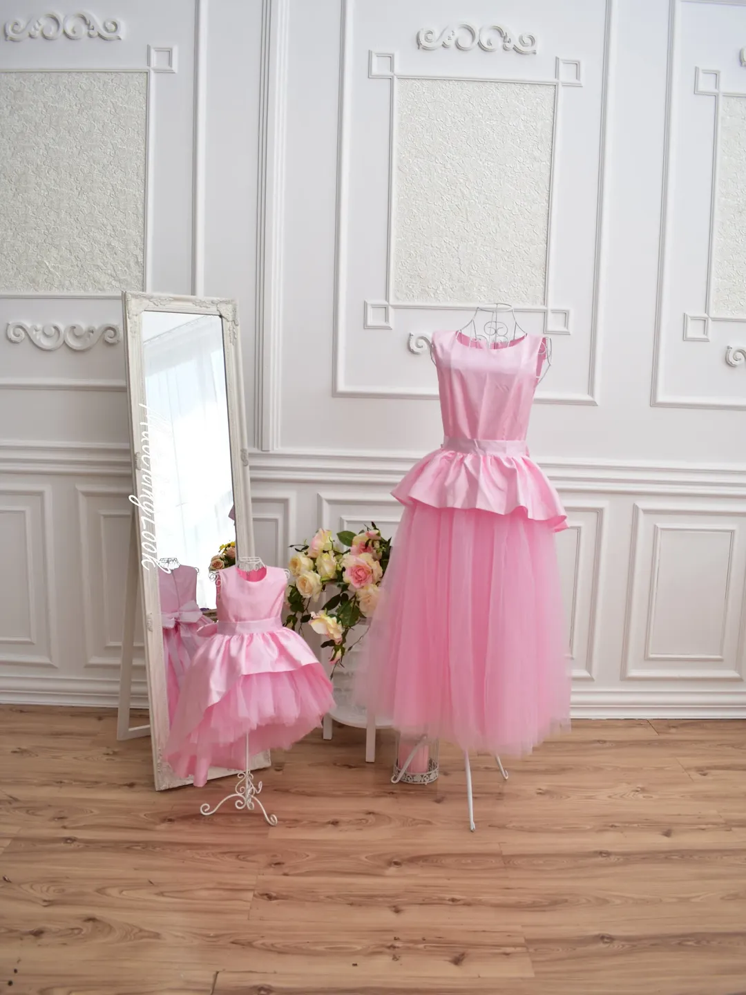 Formal Pink Dress, Mother Daughter Matching Dress, Elegant Dress, Baby Tutu Dress, 1st Birthday Dress, Mommy and Me Outfit, Tulle Dress