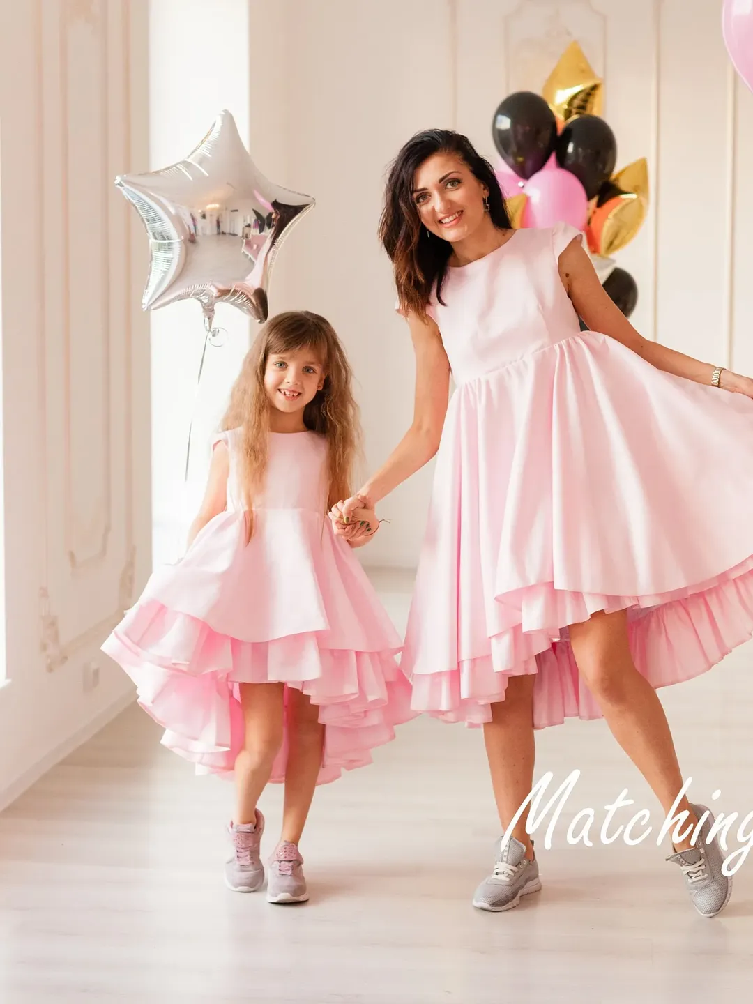 Mommy And Me Dresses, Mother Daughter Matching Dresses, Pink Birthday Dress, Photoshoot Dress, Princess Dress, Girl Sundress, Minimalist Mommy And Me Dresses, Mother Daughter Matching Dresses, Pink Birthday Dress, Photoshoot Dress, Princess Dress, Girl Sundress, Minimalist