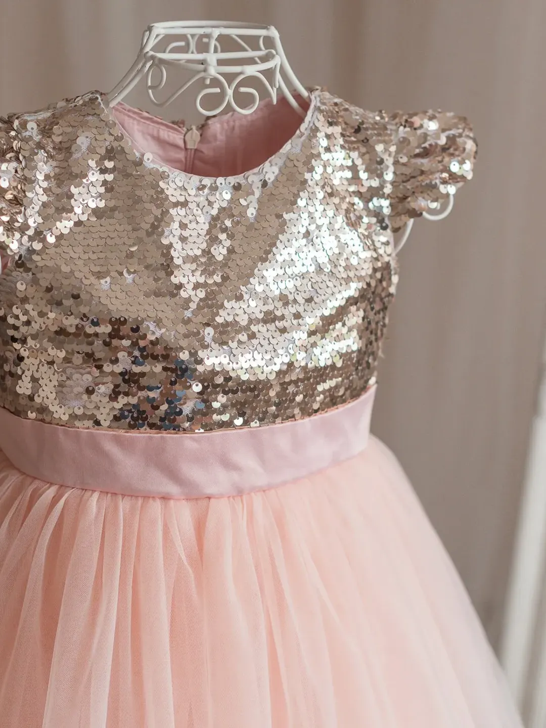 slim fit dress slacks Juliet JT1485J Long Quinceanera Dress Rose Gold / 8 main image 1
