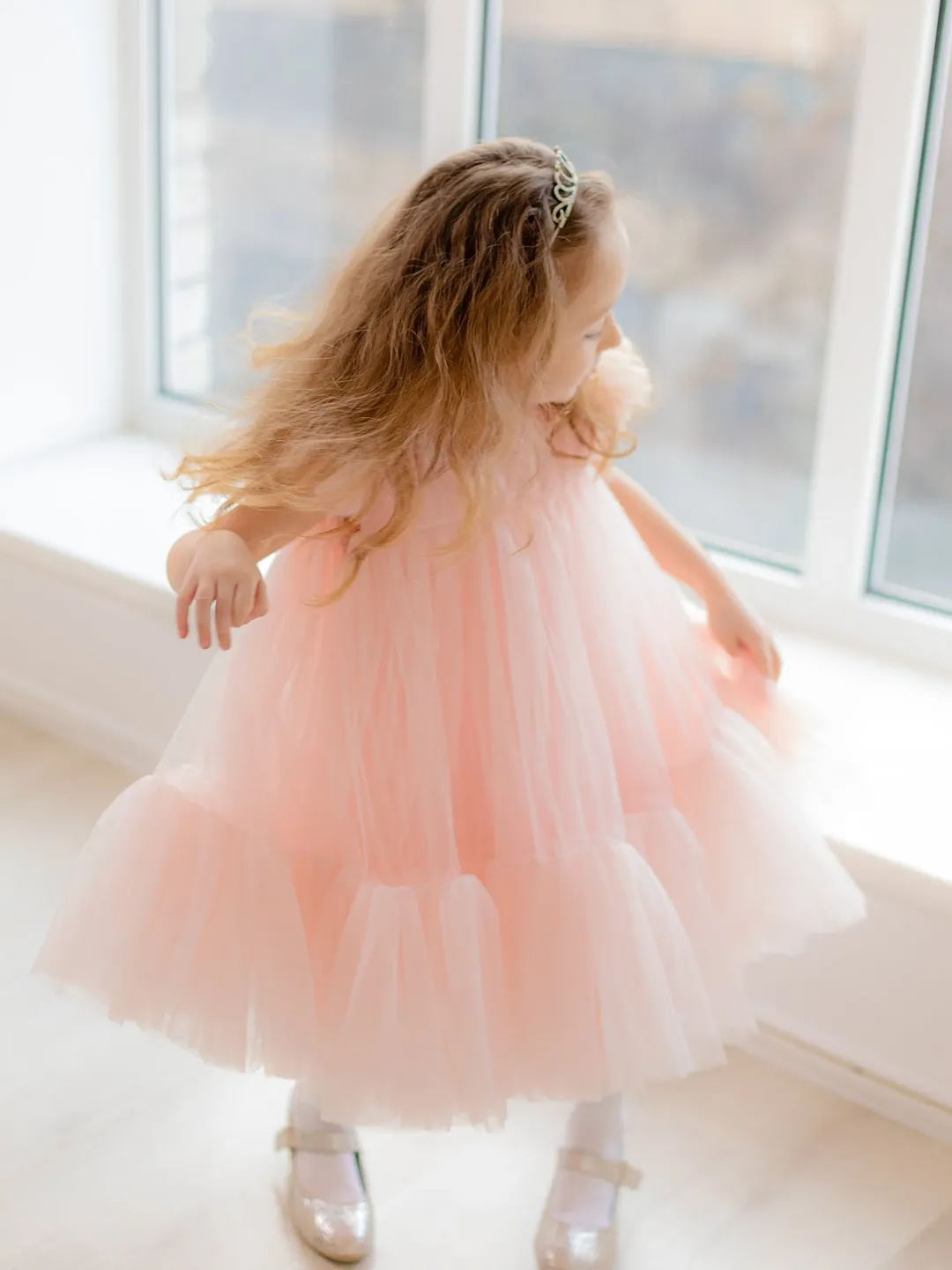 Blush Pink Girl Dress, Party Tulle Dress, Baby Birthday Dress, Toddler Girl Dress, Flower Girl Dress, Princess Tutu Dress, Occasion Dress