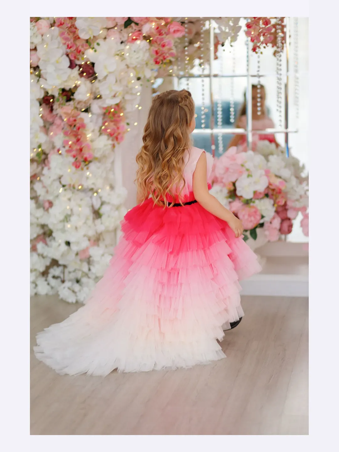 Pink Princess Dress, Flower Girl Dress, Toddler Gown Dress, Girl Tutu Dress, Formal Tulle Dress, Photoshoot Dress, Special Occasion Dress