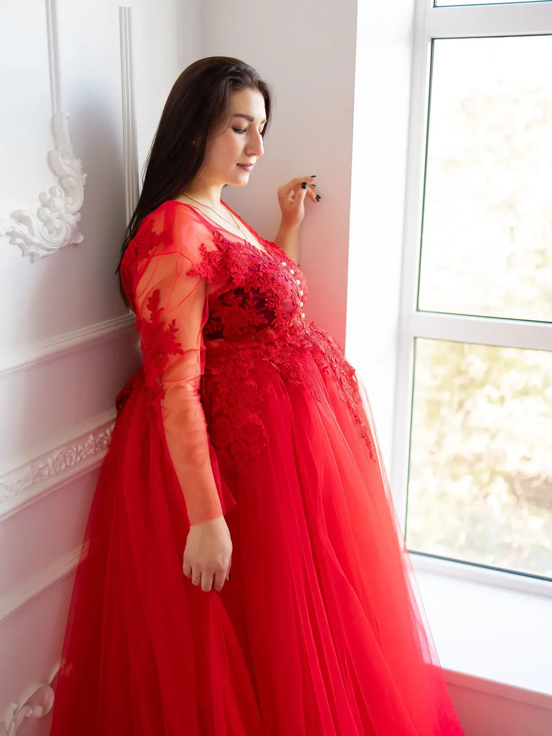 red maternity dress christmas Aldari
