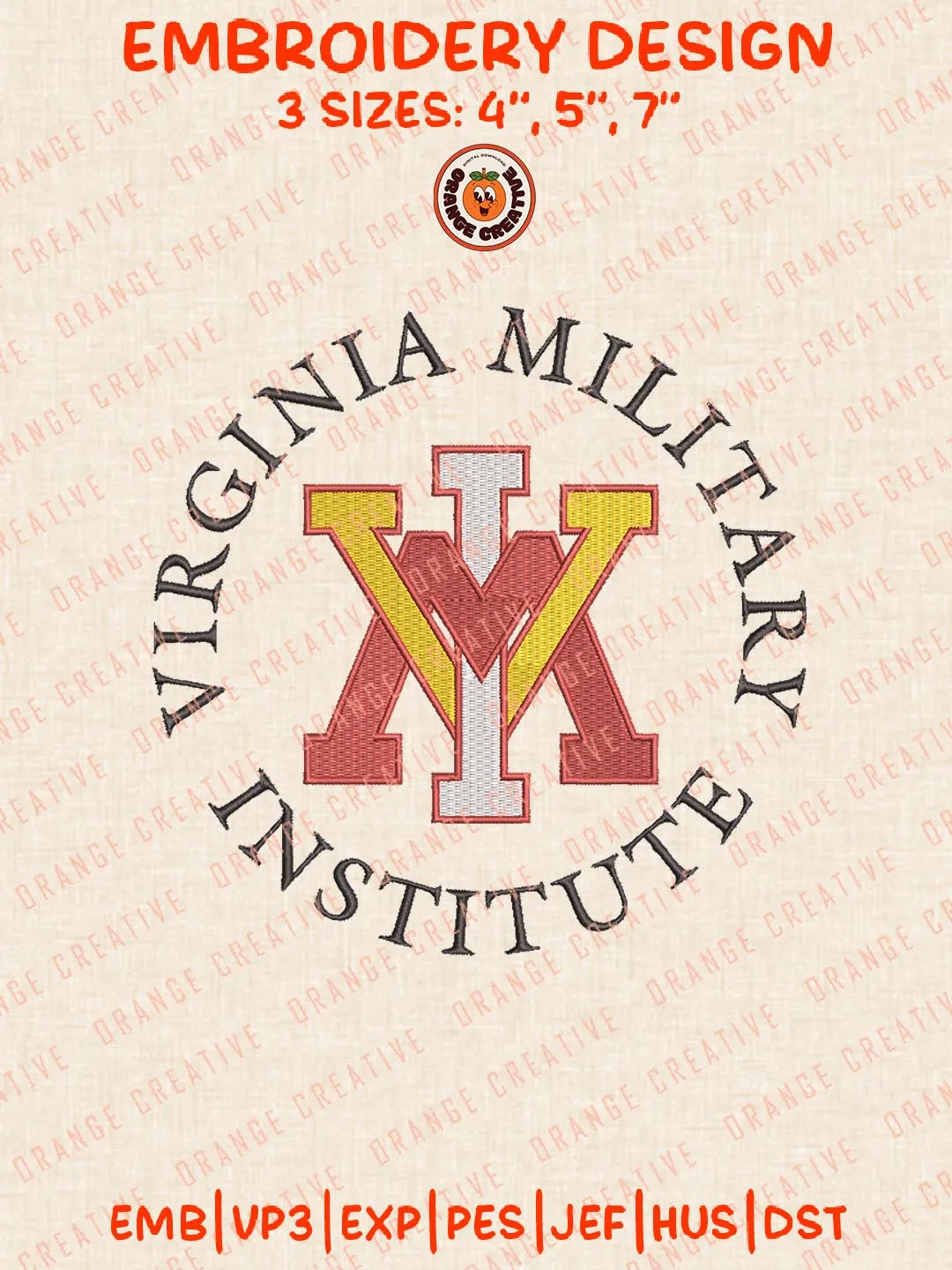 NCAA VMI Keydets Embroidery Design, NCAA Team Logo Embroidery Design, Machine Embroidery Design File, 4 Sizes, Digital Download