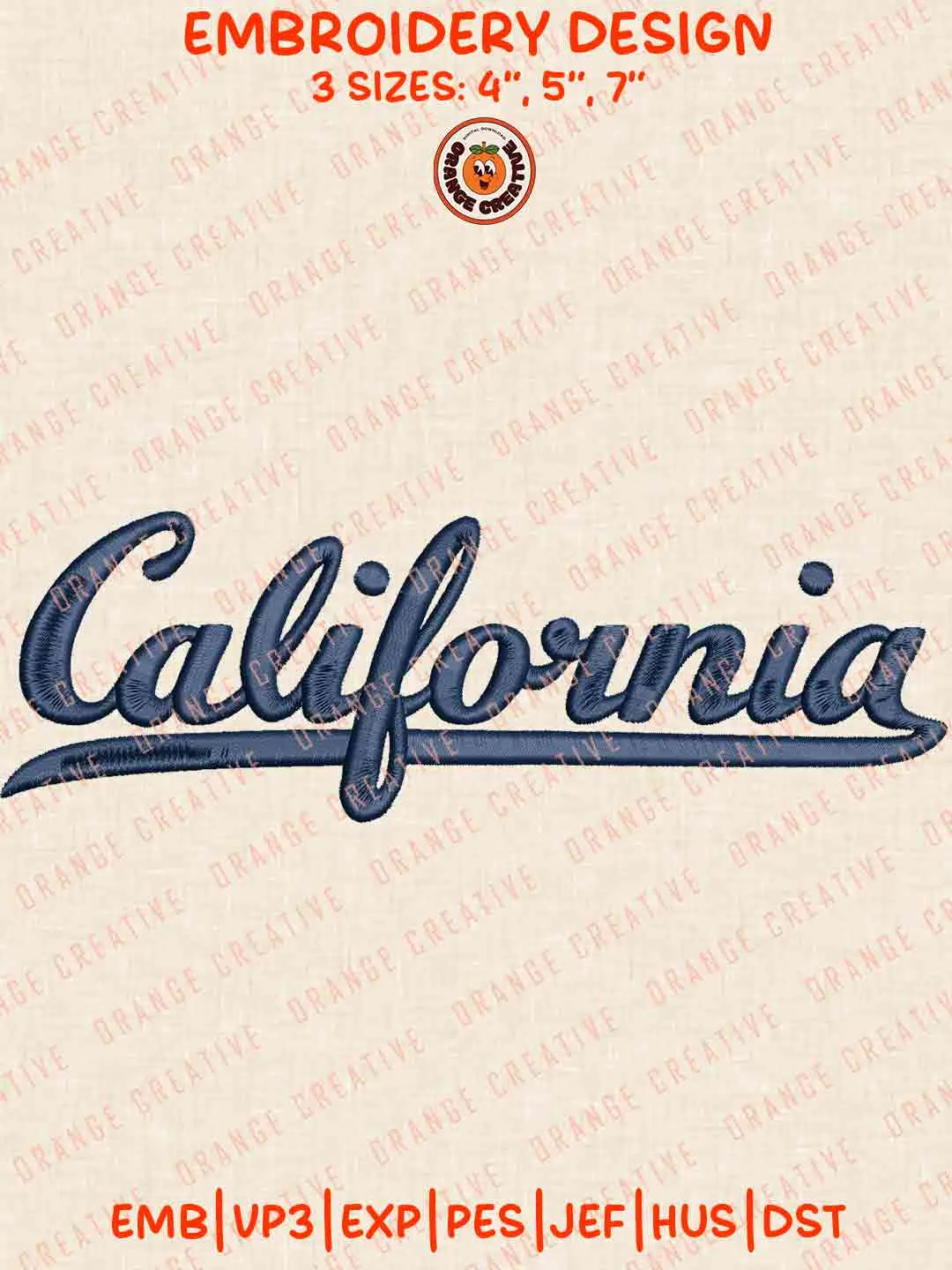 NCAA California Text Embroidery Files, NCAA California Golden Bears Embroidery Design, Machine Embroidery Design File, 4 Sizes, Custom Size, Digital Download