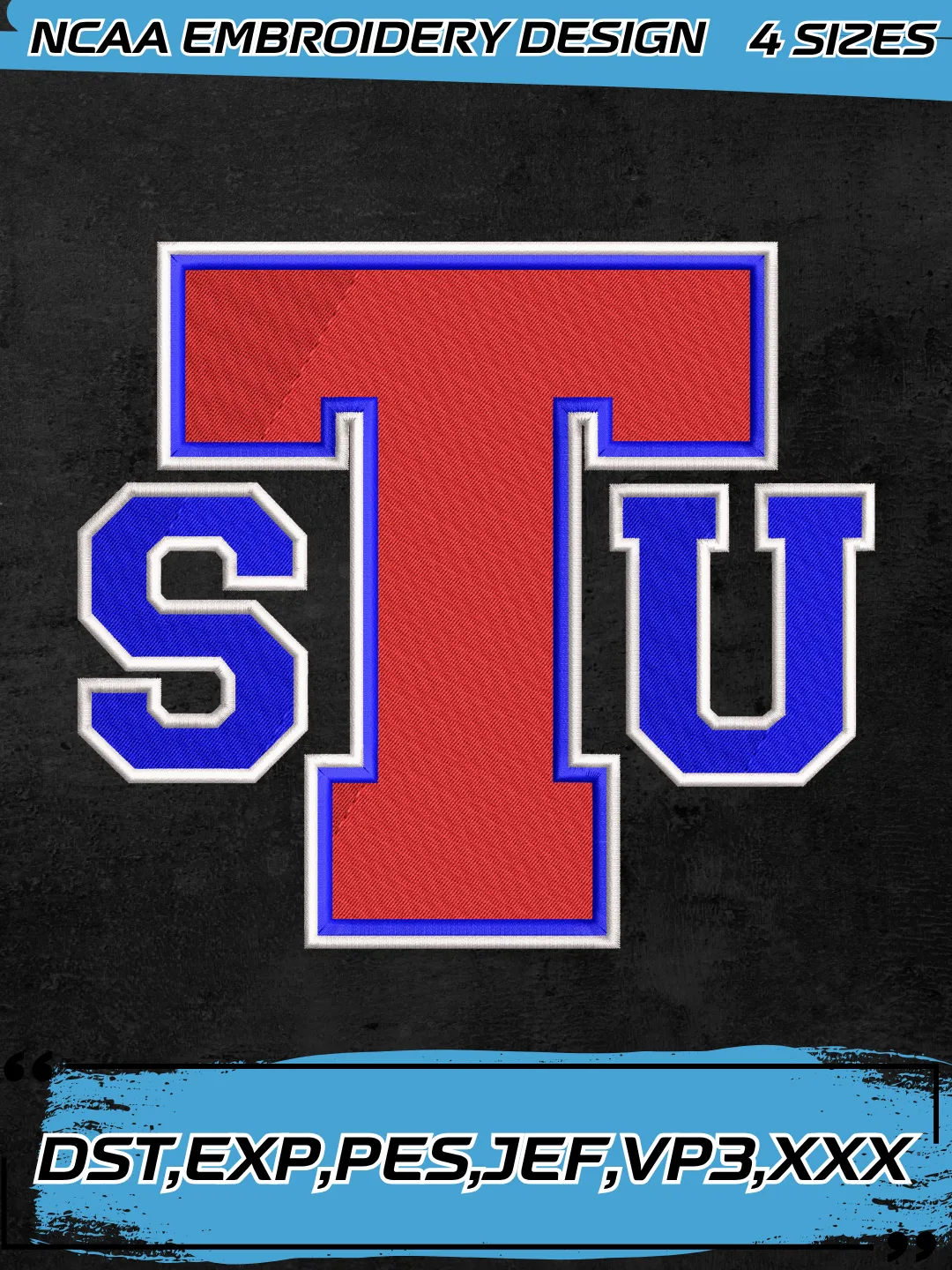 Tennessee State Tigers Secondary Logo Embroidery Design,NCAA Logo Embroidery Design,Machine Embroidery Design File,4 Sizes, Digital Download