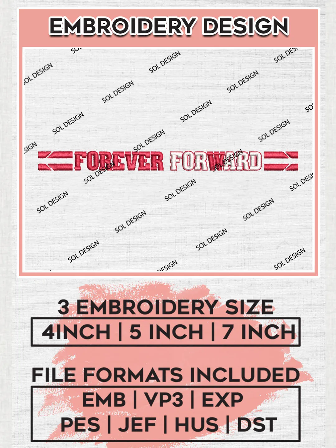 Forever Forward Logo Embroidery Design Files, NCAA Wisconsin Badgers Machine Embroidery, NCAA Teams, 3 sizes, NCAA Machine embroidery designs, Digital Download