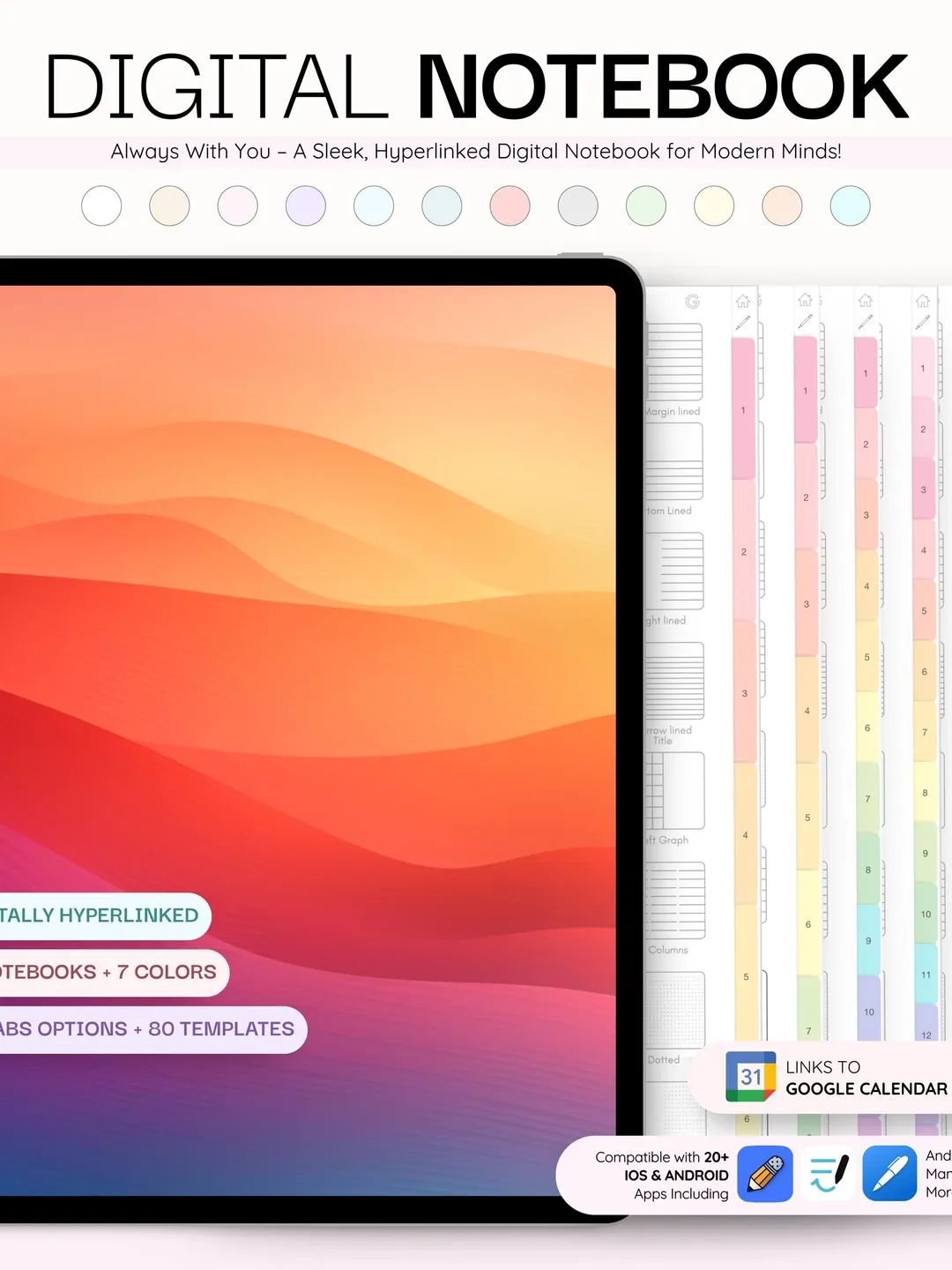 Digital Student Notebook With Tabs | Goodnotes Notetaking Template ...