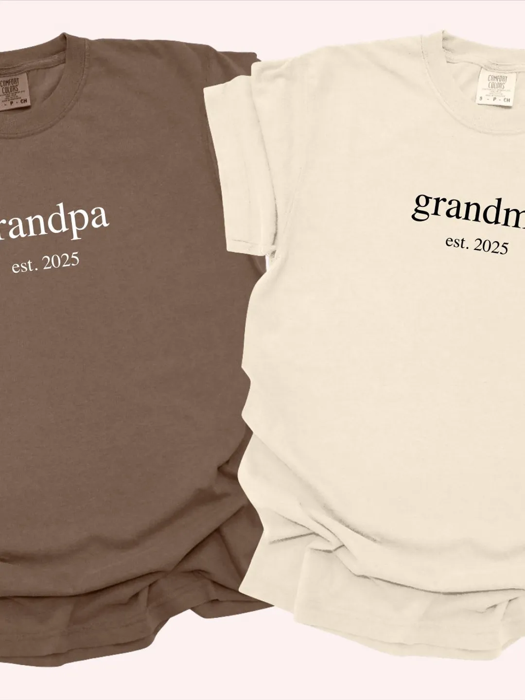 Comfort Colors® Grandma Grandpa Shirt, Gift for New Grandma Grandpa,  Matching Shirts for Grandparents, Baby Announcement Shirt, Grandma Est