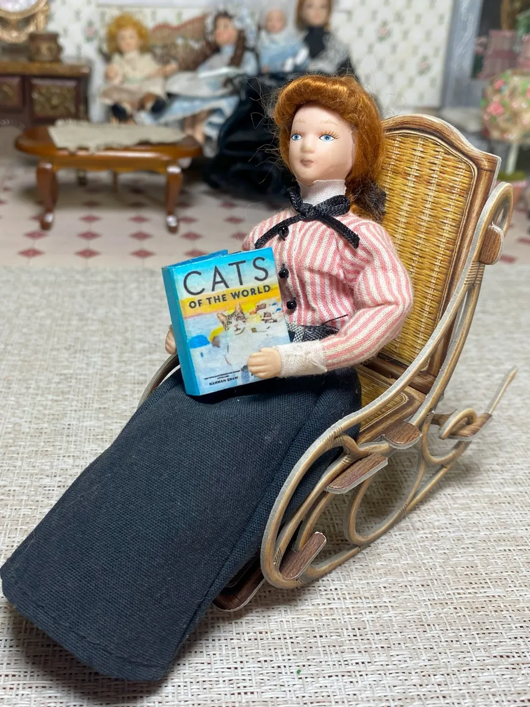 Book for a dollhouse. 1:12. Book about cats. Handmade.