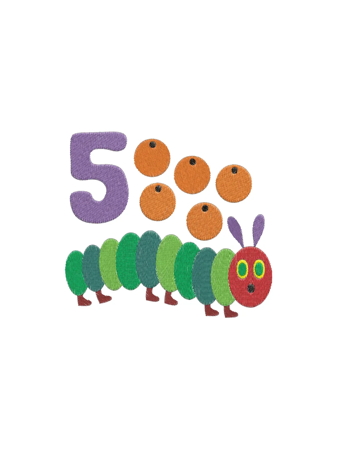 Hungry Caterpillar Machine Embroidery Design,cute machine embroidery design,2 sizes,Instant Download--732