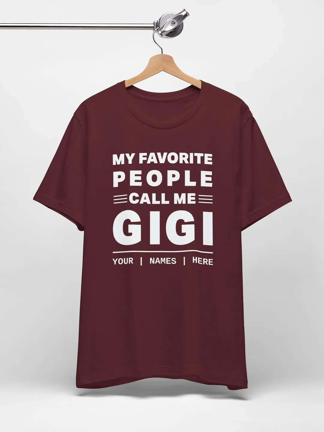 Custom Gigi Shirt Personalized Gigi Gifts for Great Grandmother Gifts for Grandma with Kids names Mother's Day Tee "My Favorite Ppl Call Me"