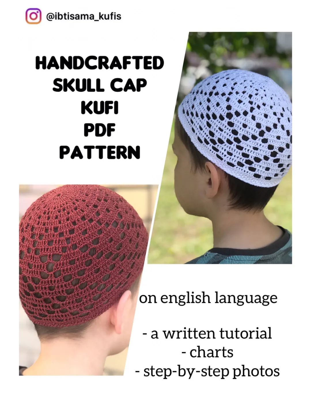 Crochet cotton hat for men