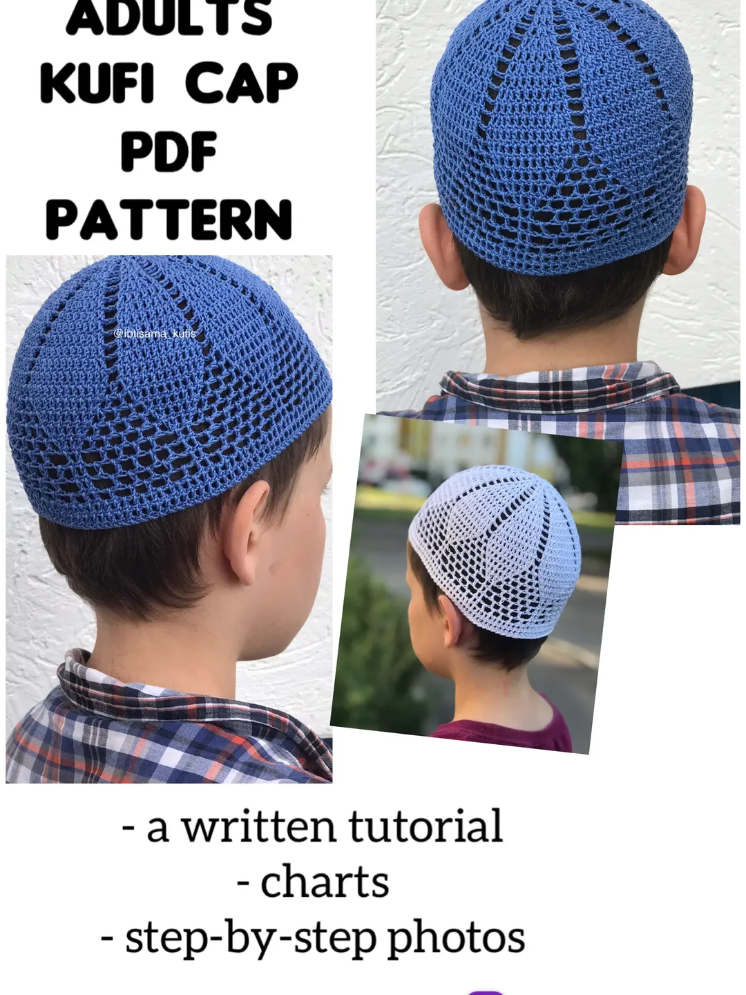 Islamic prayer cap PDF printable pattern