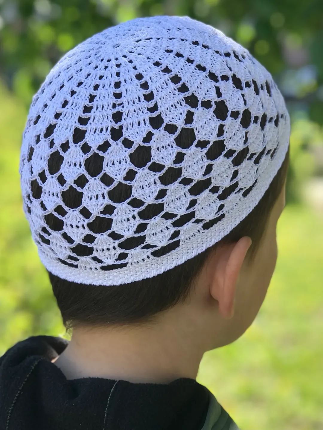Unisex mesh skull cap pdf crochet pattern